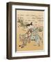 Two Japanese Lovers Play the Shamisen-Suzuki Harunobu-Framed Photographic Print