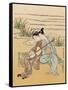 Two Japanese Lovers Play the Shamisen-Suzuki Harunobu-Framed Stretched Canvas