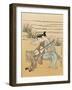 Two Japanese Lovers Play the Shamisen-Suzuki Harunobu-Framed Photographic Print