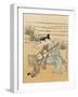 Two Japanese Lovers Play the Shamisen-Suzuki Harunobu-Framed Photographic Print