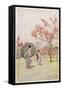 Two Japanese Women Admiring Peach Trees in Blossom-Ella Du Cane-Framed Stretched Canvas