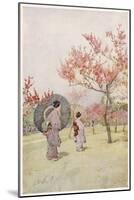 Two Japanese Women Admiring Peach Trees in Blossom-Ella Du Cane-Mounted Art Print