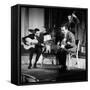 Two Jazz Guitar Players Performing on Stage-null-Framed Stretched Canvas