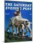 "Two Kid Goats," Saturday Evening Post Cover, May 9, 1942-W.W. Calvert-Mounted Giclee Print