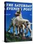 "Two Kid Goats," Saturday Evening Post Cover, May 9, 1942-W.W. Calvert-Stretched Canvas