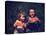 Two Kids Eating Watermelon-graphicphoto-Stretched Canvas