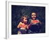 Two Kids Eating Watermelon-graphicphoto-Framed Photographic Print