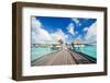 Two Kids Walking towards over the Water Bungalowas-BlueOrange Studio-Framed Photographic Print