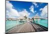 Two Kids Walking towards over the Water Bungalowas-BlueOrange Studio-Mounted Photographic Print