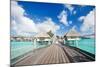 Two Kids Walking towards over the Water Bungalowas-BlueOrange Studio-Mounted Photographic Print