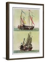 Two Kinds of Chinese Junk, Le Costume Ancien et Moderne, c.1820-30-Giovanni Bigatti-Framed Giclee Print