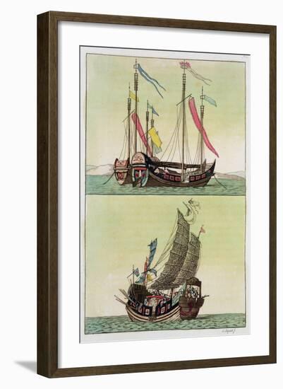 Two Kinds of Chinese Junk, Le Costume Ancien et Moderne, c.1820-30-Giovanni Bigatti-Framed Giclee Print