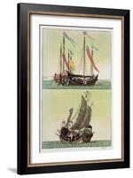 Two Kinds of Chinese Junk, Le Costume Ancien et Moderne, c.1820-30-Giovanni Bigatti-Framed Giclee Print