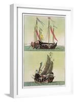 Two Kinds of Chinese Junk, Le Costume Ancien et Moderne, c.1820-30-Giovanni Bigatti-Framed Giclee Print