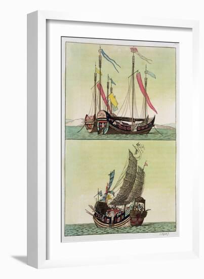 Two Kinds of Chinese Junk, Le Costume Ancien et Moderne, c.1820-30-Giovanni Bigatti-Framed Giclee Print