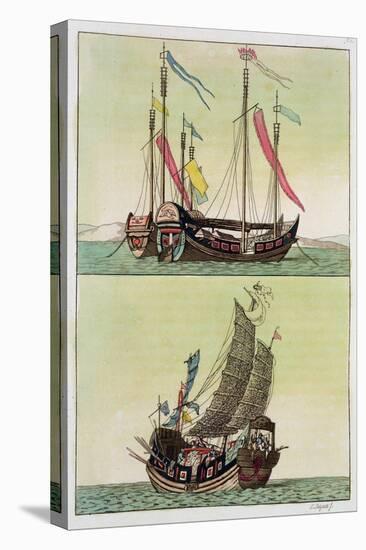 Two Kinds of Chinese Junk, Le Costume Ancien et Moderne, c.1820-30-Giovanni Bigatti-Stretched Canvas