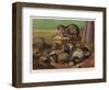 Two King Charles Spaniels Relax with Other Friends Canine and Feline-null-Framed Art Print