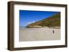 Two King Penguins (Aptenodytes Patagonicus) Look Out to Sea on White Sand Beach-Eleanor-Framed Photographic Print