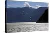 Two Kite Surfers on Howe Sound at Squamish, British Columbia, Canada, North America-David Pickford-Stretched Canvas