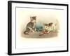 Two Kittens with Doll-null-Framed Art Print