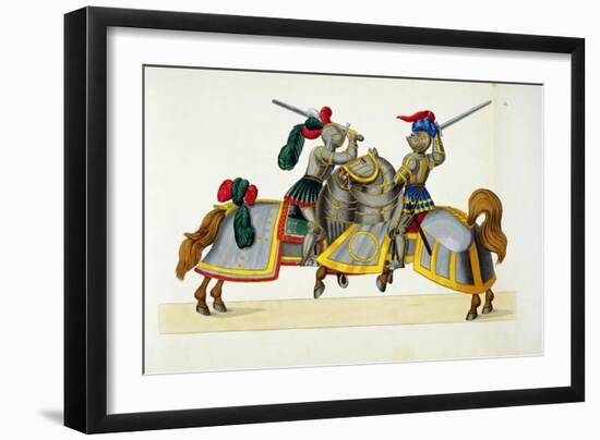 Two Knights at a Tournament, Plate from "A History of the Development and Customs of Chivalry"-Friedrich Martin Von Reibisch-Framed Giclee Print