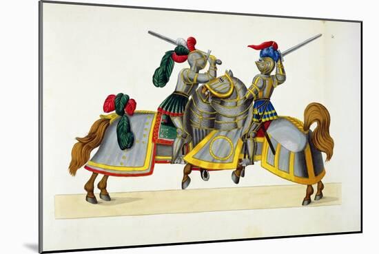 Two Knights at a Tournament, Plate from "A History of the Development and Customs of Chivalry"-Friedrich Martin Von Reibisch-Mounted Giclee Print