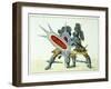 Two Knights Fighting, c.1842-Friedrich Martin Von Reibisch-Framed Giclee Print