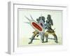 Two Knights Fighting, c.1842-Friedrich Martin Von Reibisch-Framed Giclee Print