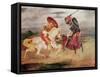 Two Knights Fighting in a Landscape, circa 1824-Eugene Delacroix-Framed Stretched Canvas