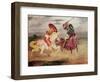 Two Knights Fighting in a Landscape, circa 1824-Eugene Delacroix-Framed Premium Giclee Print