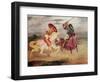 Two Knights Fighting in a Landscape, circa 1824-Eugene Delacroix-Framed Premium Giclee Print