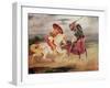 Two Knights Fighting in a Landscape, circa 1824-Eugene Delacroix-Framed Giclee Print