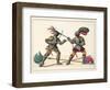 Two Knights Fighting, Plate from 'A History of the Development and Customs of Chivalry', by Dr. Fra-Friedrich Martin Von Reibisch-Framed Giclee Print