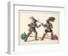 Two Knights Fighting, Plate from 'A History of the Development and Customs of Chivalry', by Dr. Fra-Friedrich Martin Von Reibisch-Framed Giclee Print