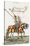 Two Knights in Jousting Armour (Gestech) and Armed with Lances, Illustration from a Facsimile…-Hans Burgkmair-Stretched Canvas