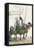 Two Knights in Jousting Armour (Gestech) and Armed with Lances, Illustration from a Facsimile…-Hans Burgkmair-Framed Stretched Canvas