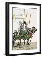 Two Knights in Jousting Armour (Gestech) and Armed with Lances, Illustration from a Facsimile…-Hans Burgkmair-Framed Giclee Print