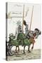 Two Knights in Jousting Armour (Gestech) and Armed with Lances, Illustration from a Facsimile…-Hans Burgkmair-Stretched Canvas