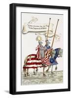 Two Knights in Jousting Armour (Gestech) and Armed with Lances, Illustration from a Facsimile…-Hans Burgkmair-Framed Giclee Print