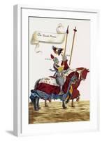 Two Knights in Jousting Armour (Gestech) and Armed with Lances, Illustration from a Facsimile…-Hans Burgkmair-Framed Giclee Print