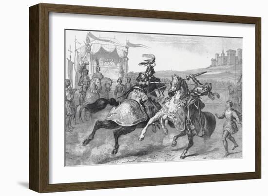 Two Knights Jousting at a Tournament in Germany-null-Framed Giclee Print