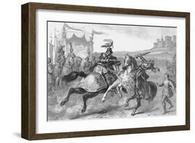 Two Knights Jousting at a Tournament in Germany-null-Framed Giclee Print