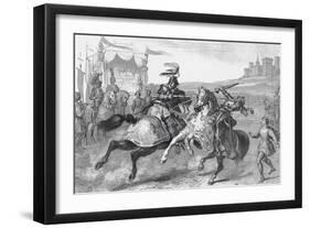 Two Knights Jousting at a Tournament in Germany-null-Framed Giclee Print