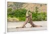 Two Komodo dragons fighting on a beach, Komodo Island-Nick Garbutt-Framed Photographic Print