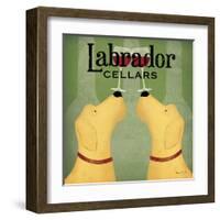 Two Labrador Wine Dogs Square-Ryan Fowler-Framed Art Print