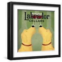 Two Labrador Wine Dogs Square-Ryan Fowler-Framed Art Print