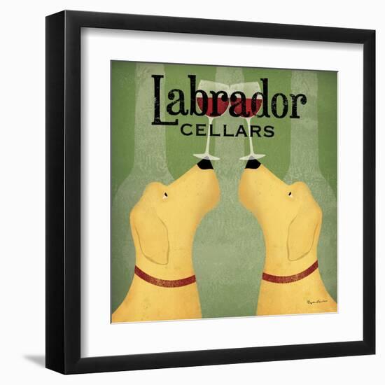 Two Labrador Wine Dogs Square-Ryan Fowler-Framed Art Print