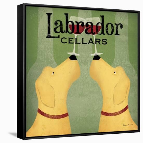 Two Labrador Wine Dogs Square-Ryan Fowler-Framed Stretched Canvas