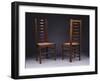Two Ladder Back Chairs, for Miss Cranston's Tea Rooms, Glasgow, C.1903-Charles Rennie Mackintosh-Framed Giclee Print