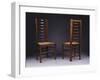 Two Ladder Back Chairs, for Miss Cranston's Tea Rooms, Glasgow, C.1903-Charles Rennie Mackintosh-Framed Giclee Print